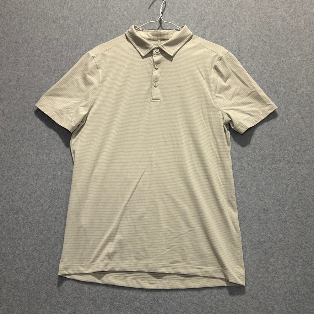 Lululemon Men's Beige Evolution Striped Performance Polo Size M